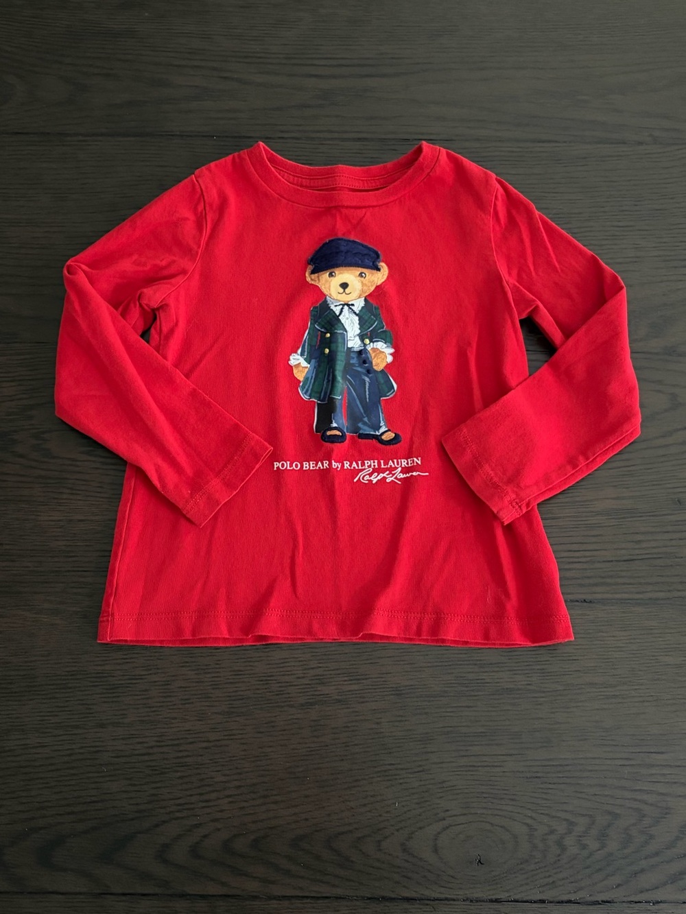 Polo Ralph Lauren Girls' Polo Bear Long-Sleeve Cotton Jersey Tee (3T)